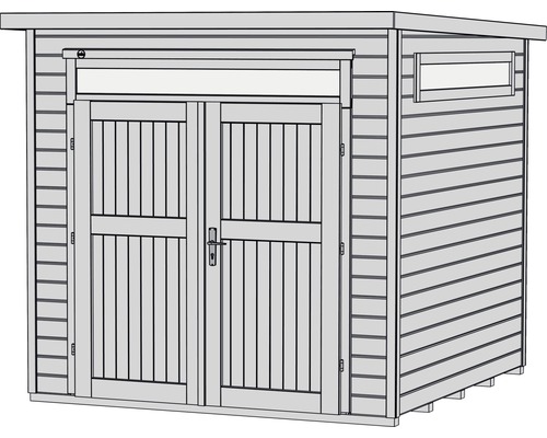 Abri de jardin avec double porte et fenêtre
