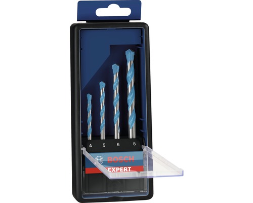 Bohrer-Set mit vier Bohrern in einer Kunststoffbox