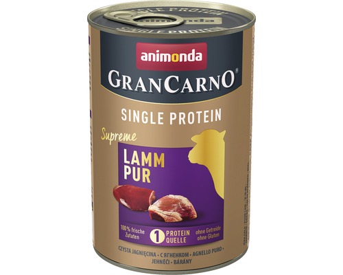 Pâtée pour chien animonda Gran Carno Single Protein agneau pur 400 g