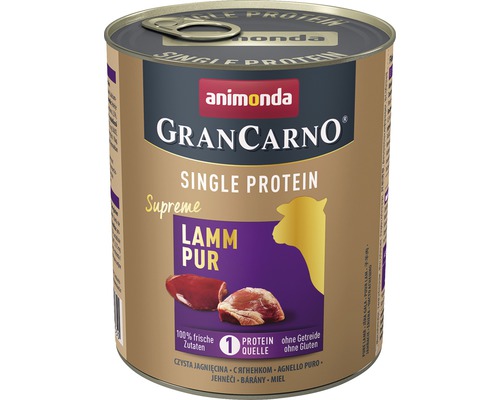 Pâtée pour chien animonda Gran Carno Single Protein agneau pur 800 g