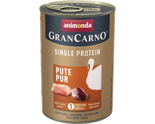 Pâtée pour chien animonda Gran Carno Single Protein dinde pure 400 g