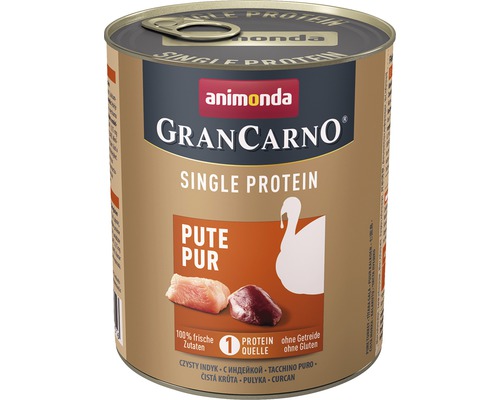 Pâtée pour chien animonda Gran Carno Single Protein dinde pure 800 g