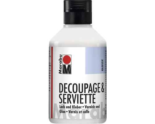 Vernis et colle Marabu Decoupage & Serviette brillant 250ml Flacon de vernis colle pour découpage et serviettes Marabu