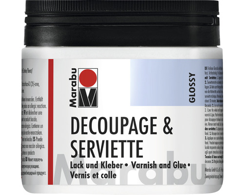 Marabu Decoupage & Serviette Lack und Kleber glänzend 500ml Marabu Decoupage und Serviette Lack und Kleber