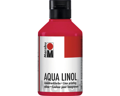 Peinture pour linogravure Marabu à base d'eau rouge carmin 032 250 ml Bouteille d''encre de linogravure Aqua Linol