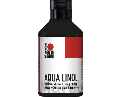 Marabu Aqua-Linoldruckfarbe schwarz 073 250ml Marabu Aqua Linol Druckfarbe in einer Flasche
