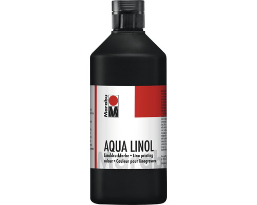 Peinture pour linogravure Marabu à base d'eau noir 073 500 ml Bouteille d''encre de linogravure Aqua Linol