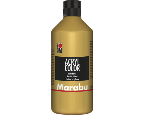Marabu Acrylfarbe Acryl Color gold 084 500 ml Acrylfarbe von Marabu in einer Kunststoffflasche