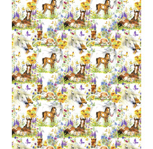 Dekorstoff mit Pferde- und Blumenmuster