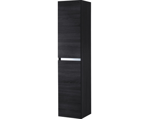 Meuble haut de salle de bains noir avec deux portes