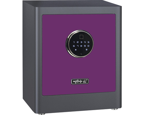 Coffre-fort à poser Basi mySafe Premium 350 gris/baie avec serrure électronique et empreinte