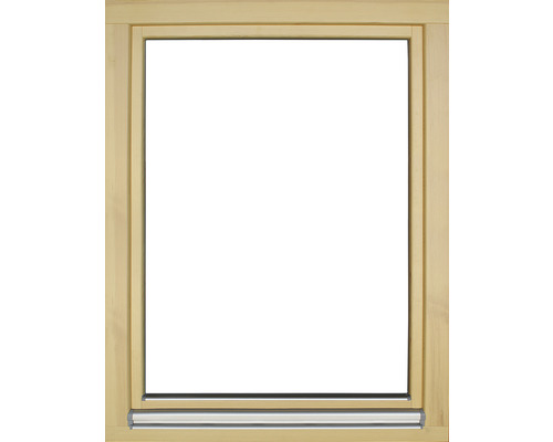 Holzfensterrahmen mit Metallbeschlägen