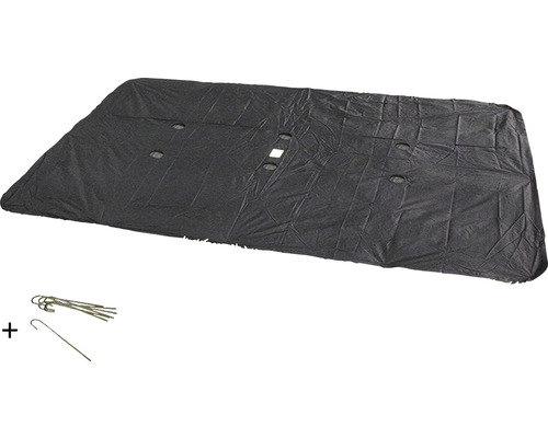 Bâche de recouvrement pour trampoline de sol EXIT rectangulaire 305 x 519 cm noir Toile de paillage avec crochets pour l''entretien du jardin