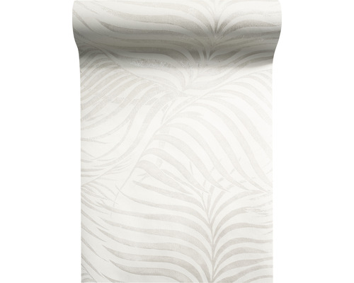 Papier peint intissé 67531-HOR Pure & Noble IV Olivia Powder Rouleau de papier peint avec motif de feuilles de palmier