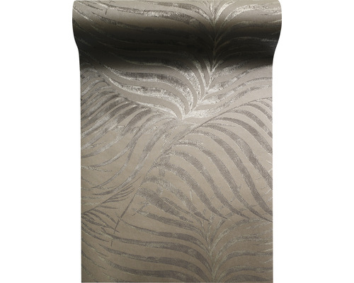 Papier peint intissé 67532-HOR Pure & Noble IV Olivia Mocha Rouleau de papier peint avec motif de feuilles