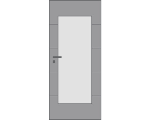 Porte intérieure avec insert en verre et poignée de porte