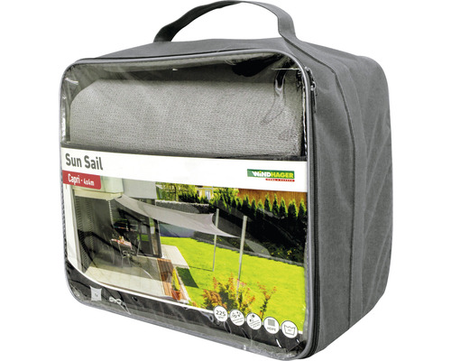 Voile d''ombrage Capri 4x4 mètres dans un sac de transport