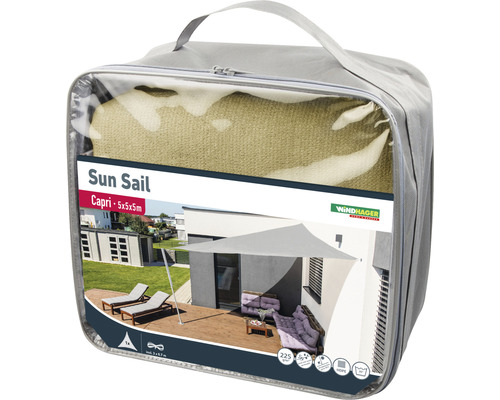 Windhager Sonnensegel Capri 5x5x5 Meter in Tragetasche