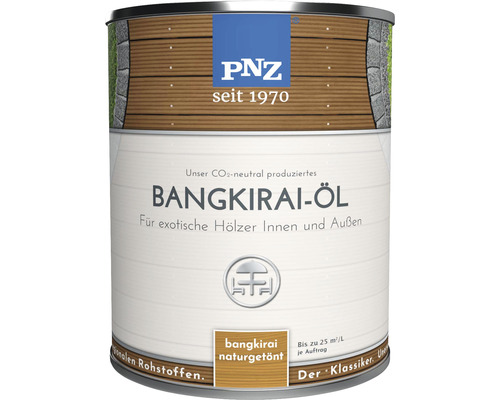 Huile Bangkirai PNZ pour intérieur et extérieur bangkirai teinte naturelle 2,5 l