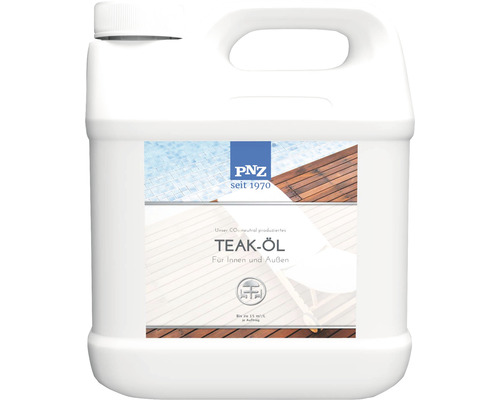Huile teck PNZ pour intérieur et extérieur teck 1 l Bidon d''huile de teck pour l''intérieur et l''extérieur