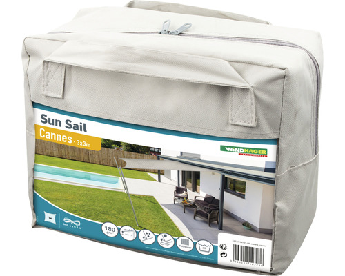 Verpackte Windhager Sonnensegel Cannes 3x3 Meter