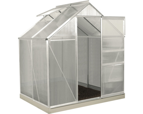 Serre avec cadre en aluminium et panneaux en polycarbonate