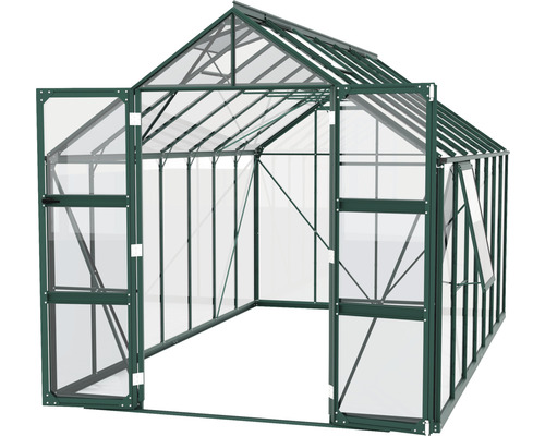 Serre avec porte et fenêtre ouvertes pour la culture de plantes