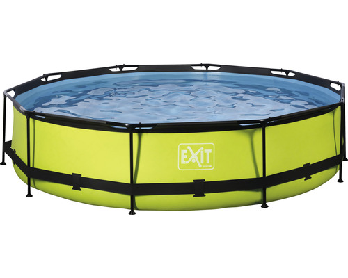 Piscine hors sol kit piscine tubulaire EXIT Lime ronde Ø 360 x 76 cm avec épurateur à cartouche vert