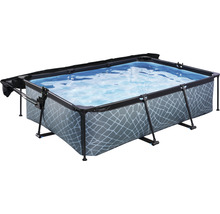 Rechteckiger Pool mit Stahlrahmen und Abdeckung