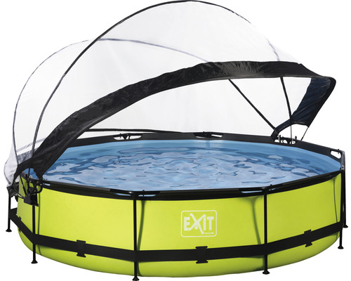 Aufstellpool Framepool-Set EXIT Lime rund Ø 360x76 cm inkl. Kartuschenfilteranlage & Abdeckung grün