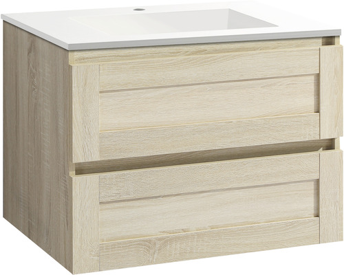 Waschbeckenunterschrank mit zwei Schubladen und weißem Waschbecken