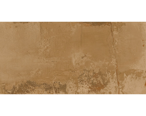 Dalle de terrasse en grès cérame fin Metallic Corten Brown bord rectifié 120 x 60 x 2 cm