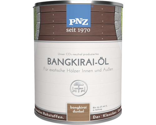 Huile Bangkirai PNZ pour intérieur et extérieur bangkirai foncée 2,5 l Boîte d''huile de bangkiraï pour bois exotiques de PNZ