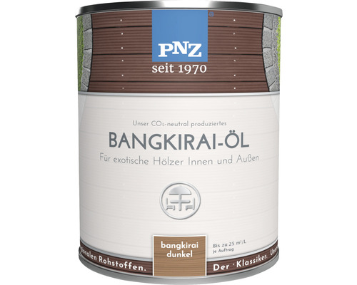 Huile Bangkirai PNZ pour intérieur et extérieur bangkirai foncée 5 l Boîte d''huile de bangkiraï pour bois exotiques de PNZ