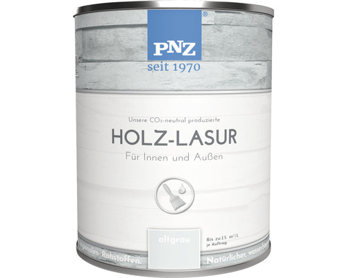 Lasure pour bois PNZ pour intérieur et extérieur gris vieilli 750 ml Lasure pour bois intérieur et extérieur dans un seau de peinture