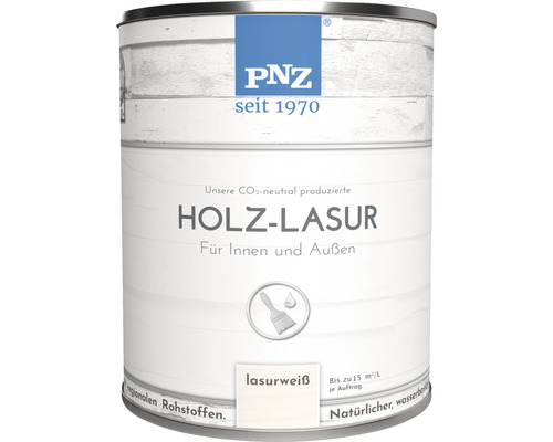 Lasure pour bois PNZ pour intérieur et extérieur blanc 2,5 l Lasure pour bois pour l''intérieur et l''extérieur