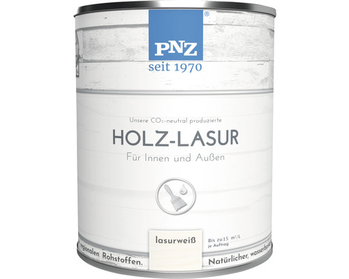 Lasure pour bois PNZ pour intérieur et extérieur blanc 750 ml PNZ Lasure pour bois pour l''intérieur et l''extérieur en emballage