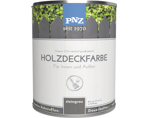 Peinture couvre bois PNZ intérieur et extérieur gris pierre 2,5 l Peinture pour terrasses en bois gris pierre pour l''intérieur et l''extérieur dans un récipient de peinture