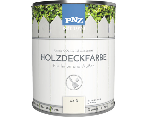 Peinture couvre bois PNZ intérieur et extérieur blanc 750 ml Peinture de terrasse en bois pour l''intérieur et l''extérieur