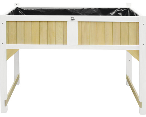 Hochbeet aus Holz mit Pflanzfolie