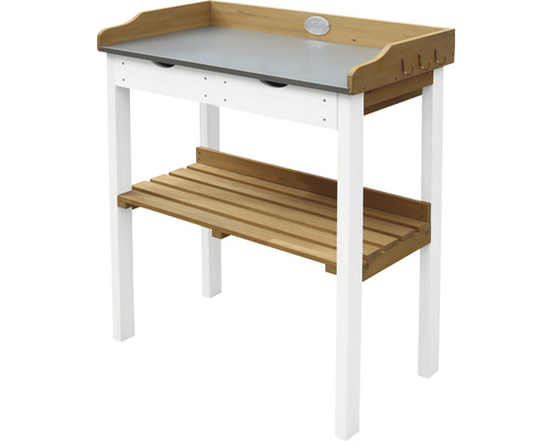 Gartentisch mit Arbeitsplatte und Ablage