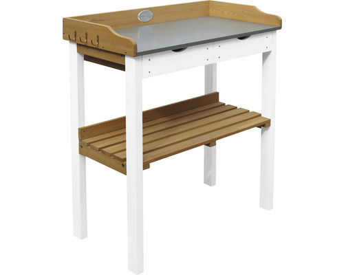 Gartentisch mit Arbeitsplatte, Ablage und Haken