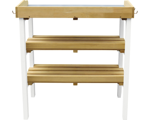 Pflanztisch aus Holz mit drei Ebenen und Haken