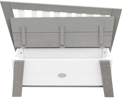 Banc de jardin en bois ouvert avec espace de rangement