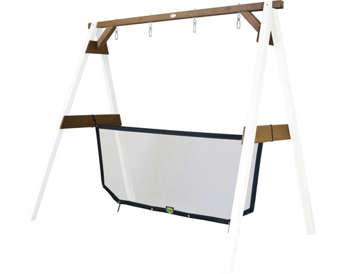 Gartenschaukel mit Sonnenschutz und Holzrahmen