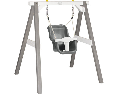 Balançoire pour bébé axi avec siège gris blanc bois gris blanc