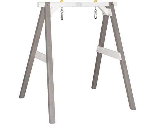 Schaukelgestell aus Holz mit Aufhängungen für Schaukeln