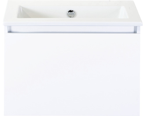 Badmöbel-Set Sanox Frozen BxHxT 61 x 42 x 46 cm Frontfarbe weiß hochglanz mit Waschtisch Keramik weiß