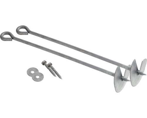 Deux ancrages à visser avec vis et rondelles