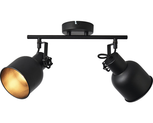 Schwarze Deckenleuchte mit zwei Strahlern